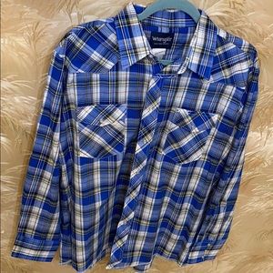 Pearl snap wrangler LS shirt